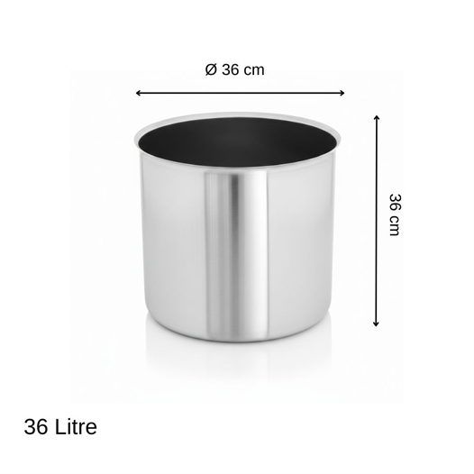 ÜRET Endüstriyel Çelik Kovan 36 Lt (36x36 cm)