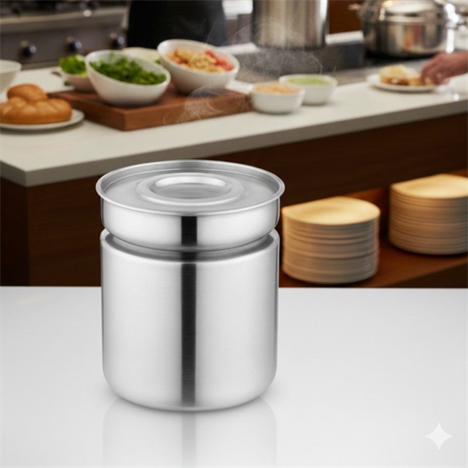 ÜRET Endüstriyel Çorbalık Kapaklı Kovan 5 Litre (22 x 17 cm)