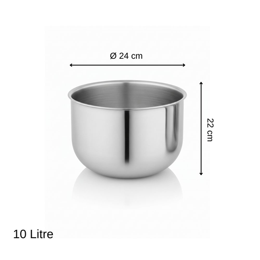 ÜRET Endüstriyel Çorbalık Kovan 10 Litre (24 x 22 cm)
