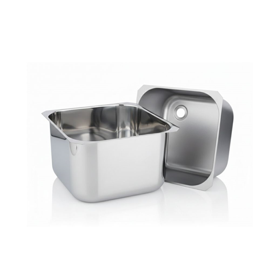 ÜRET Endüstriyel Evye 40x40x25 cm – 304 Paslanmaz Çelik