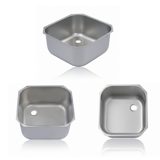 ÜRET Endüstriyel Evye 40x40x25 cm – 304 Paslanmaz Çelik