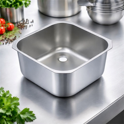 ÜRET Endüstriyel Evye 40x40x25 cm – 304 Paslanmaz Çelik