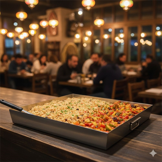 ÜRET Paslanmaz Çelik Benmari Tepsisi 40x60x6 cm