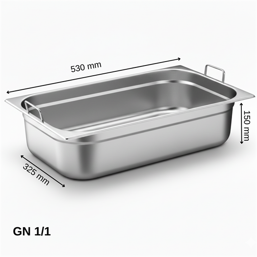 ÜRET Saplı Gastronom Küvet GN 1/1 150 mm 21 lt