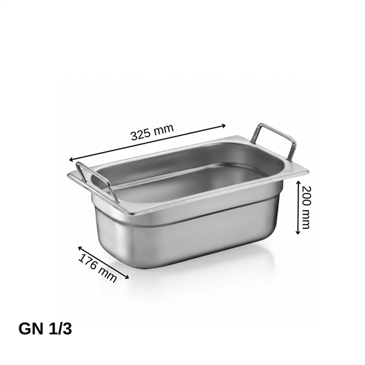 ÜRET Saplı Gastronom Küvet GN 1/3 200 mm 7.8 lt