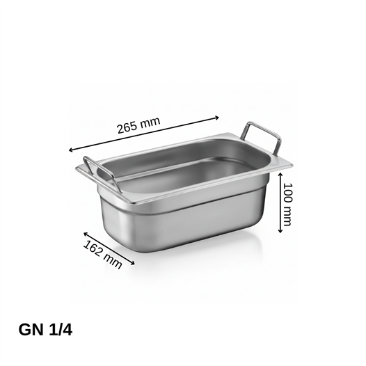 ÜRET Saplı Gastronom Küvet GN 1/4 100 mm 2.8 lt