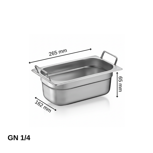 ÜRET Saplı Gastronom Küvet GN 1/4 65 mm 1.8 lt
