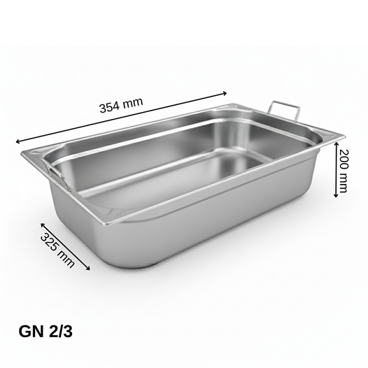 ÜRET Saplı Gastronom Küvet GN 2/3 200 mm 18 lt