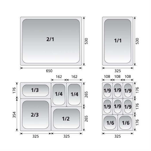 ÜRET Saplı Gastronom Küvet Kapağı GN 1/4 (26,5 × 16,2 cm)