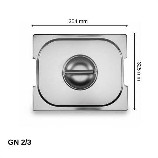 ÜRET Saplı Gastronom Küvet Kapağı GN 2/3 (35,4 × 32,5 cm)