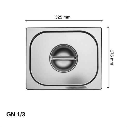 ÜRET Silikon Contalı Gastronom Küvet Kapağı GN 1/3 (32,5 × 17,6 cm)