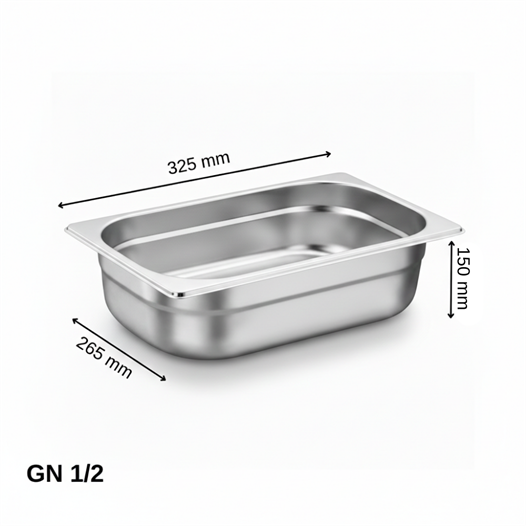 ÜRET Standart Gastronom Küvet GN 1/2 150 mm 9,5 lt