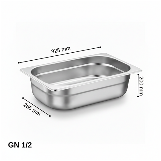 ÜRET Standart Gastronom Küvet GN 1/2 200 mm 12,5 lt