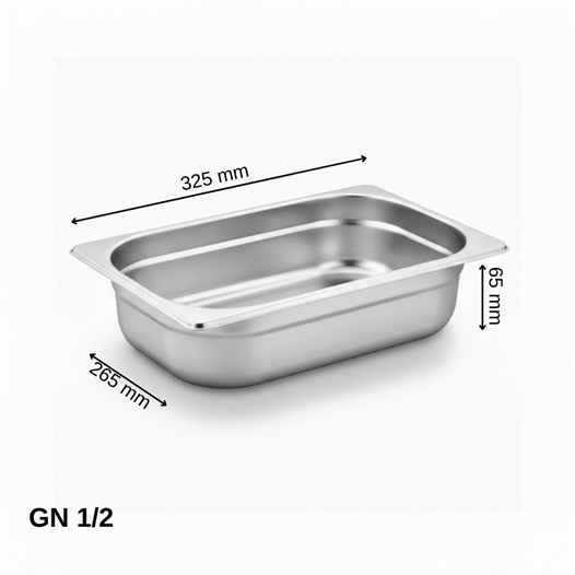 ÜRET Standart Gastronom Küvet GN 1/2 65 mm 4 lt