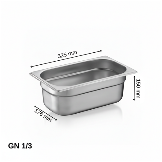 ÜRET Standart Gastronom Küvet GN 1/3 150 mm 5,7 lt