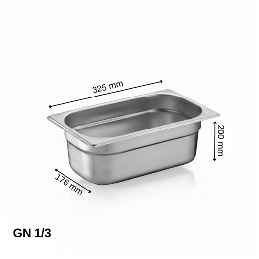 ÜRET Standart Gastronom Küvet GN 1/3 200 mm 7,8 lt