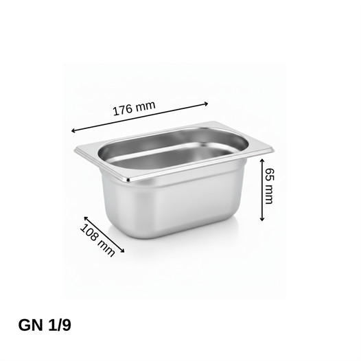 ÜRET Standart Gastronom Küvet GN 1/9 65 mm 0,6 lt