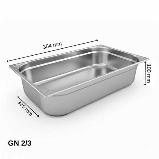 ÜRET Standart Gastronom Küvet GN 2/3 100 mm 9 lt
