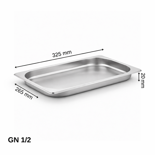 ÜRET Standart Gastronom Küvet GN 1/2 20 mm 1,25 lt