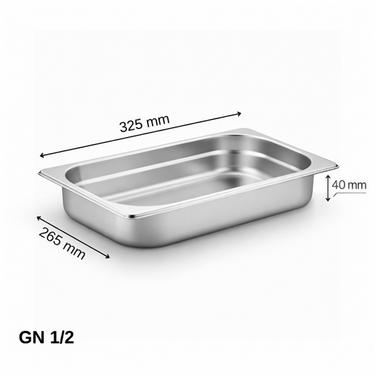 ÜRET Standart Gastronom Küvet GN 1/2 40 mm 2 lt