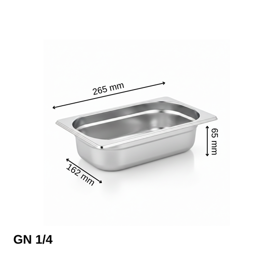 ÜRET Standart Gastronom Küvet GN 1/4 65 mm 1,8 lt