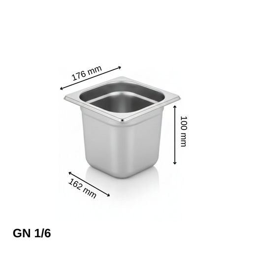ÜRET Standart Gastronom Küvet GN 1/6 100 mm 1,6 lt