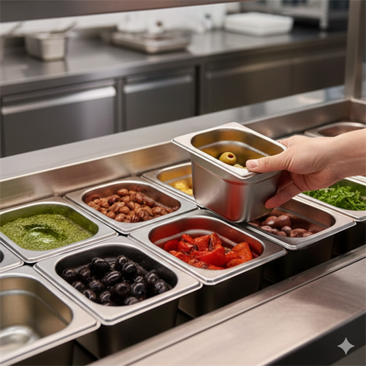 ÜRET Standart Gastronom Küvet GN 1/6 100 mm 1,6 lt