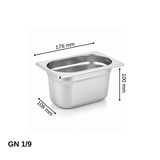ÜRET Standart Gastronom Küvet GN 1/9 100 mm 1 lt