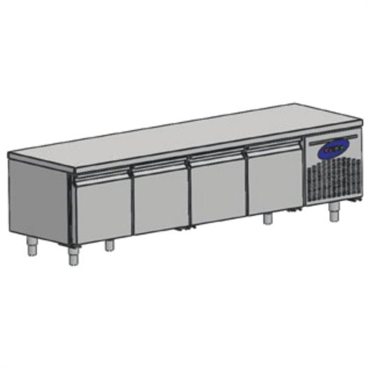CSA Karacasan (430 çelik) 235 cm 265 Lt Dört Kapılı 600'lük Tezgah Altı Buzdolabı