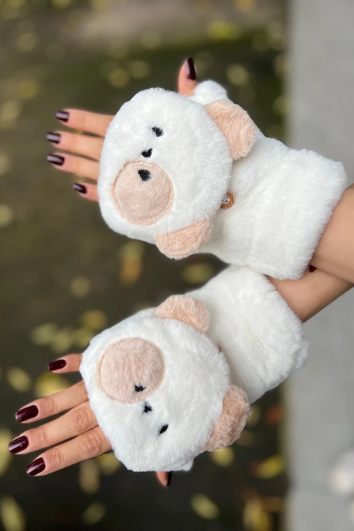 Ratatuy İçi Polar Düğme Detaylı Polar Eldiven