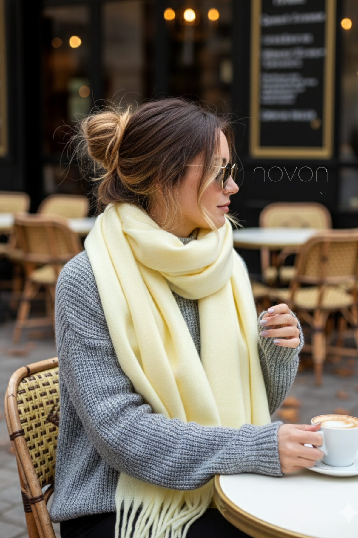 Klein Soft Touch Püskül Detaylı Yün Dokulu Premium Saçaklı Atkı