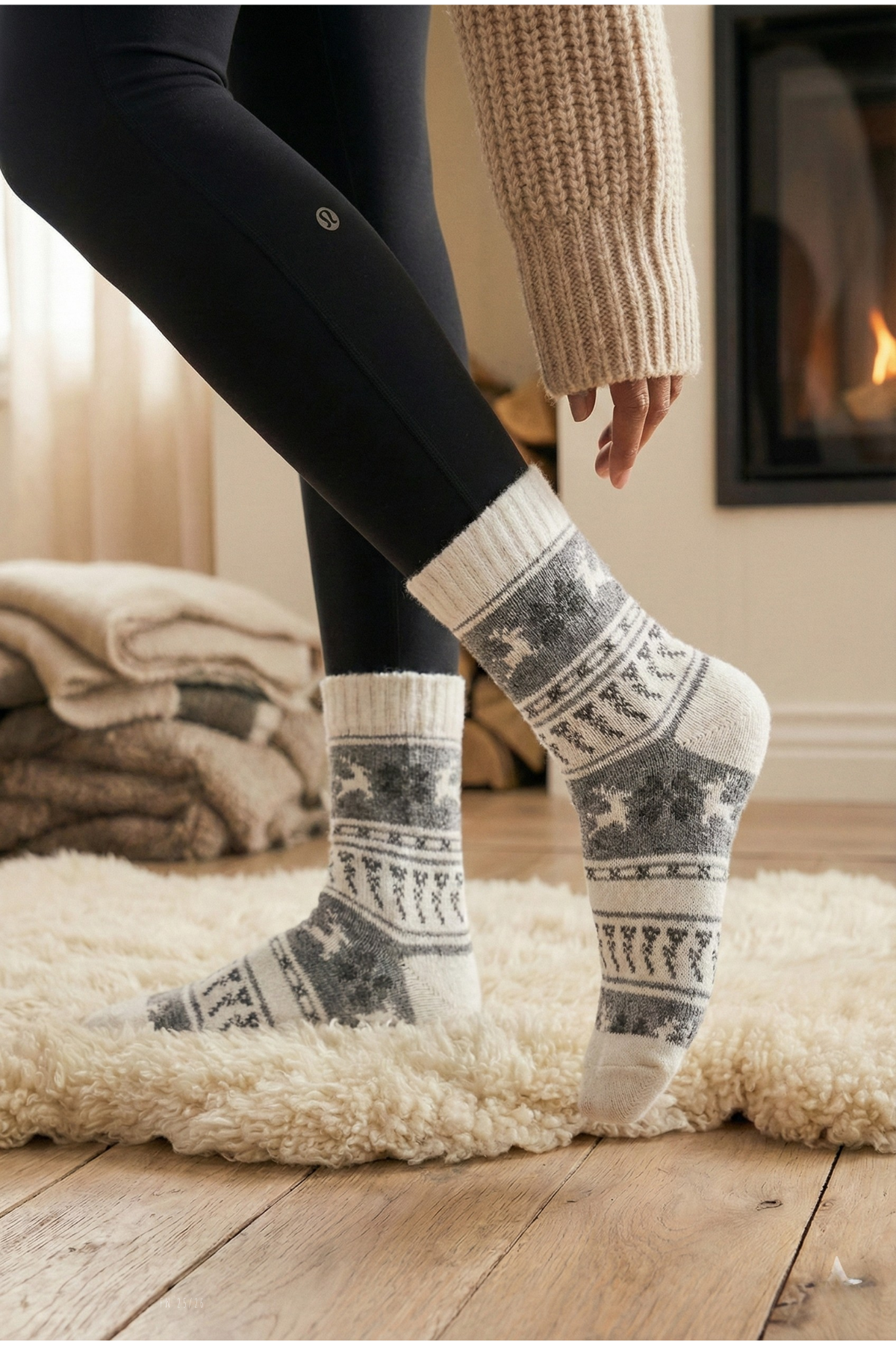 Cozy Winter Theme Yünlü Çorap