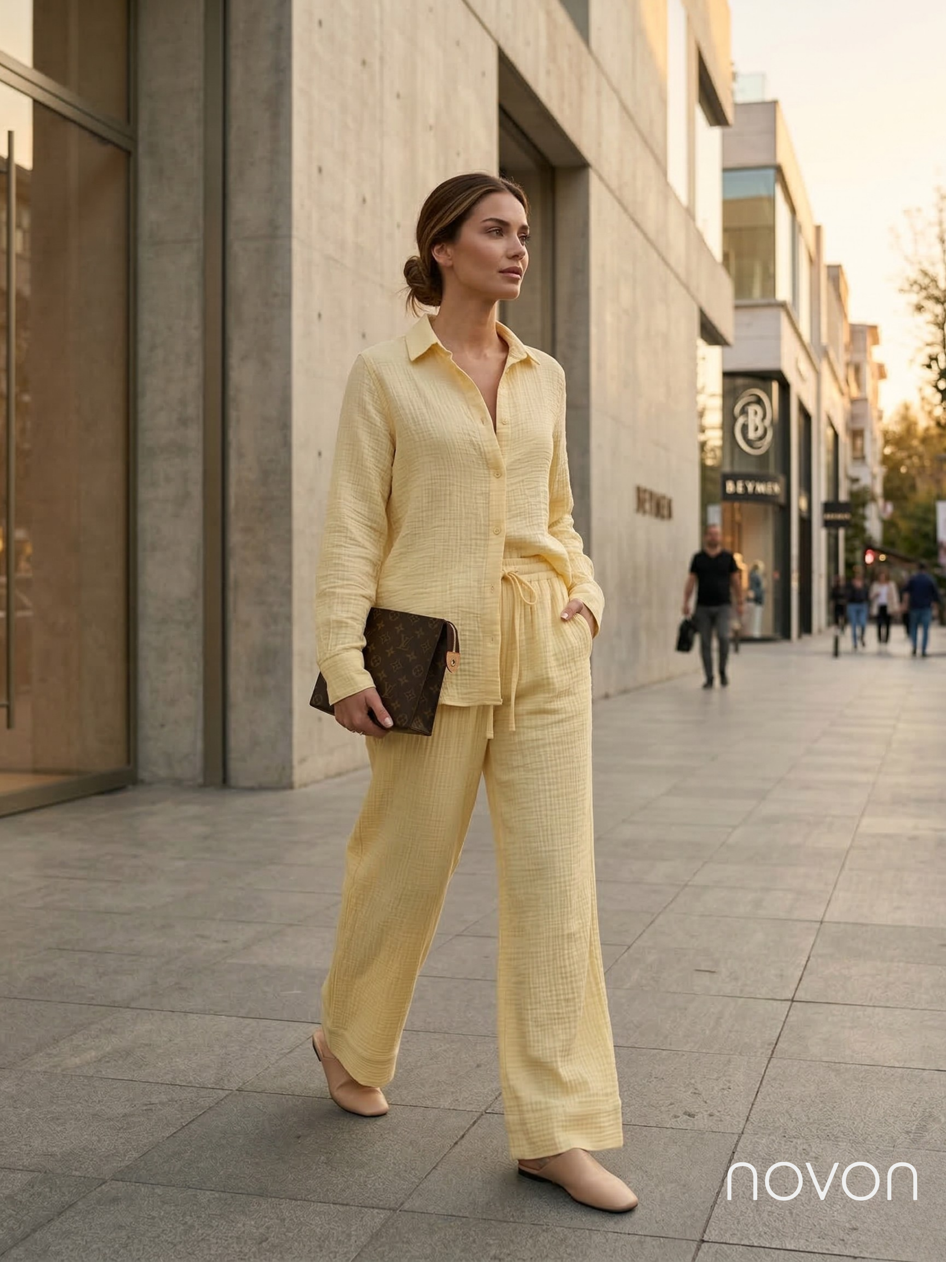 Soft Bürümcük Detay Premium Lyocell Kumaş Palazzo Pantolon