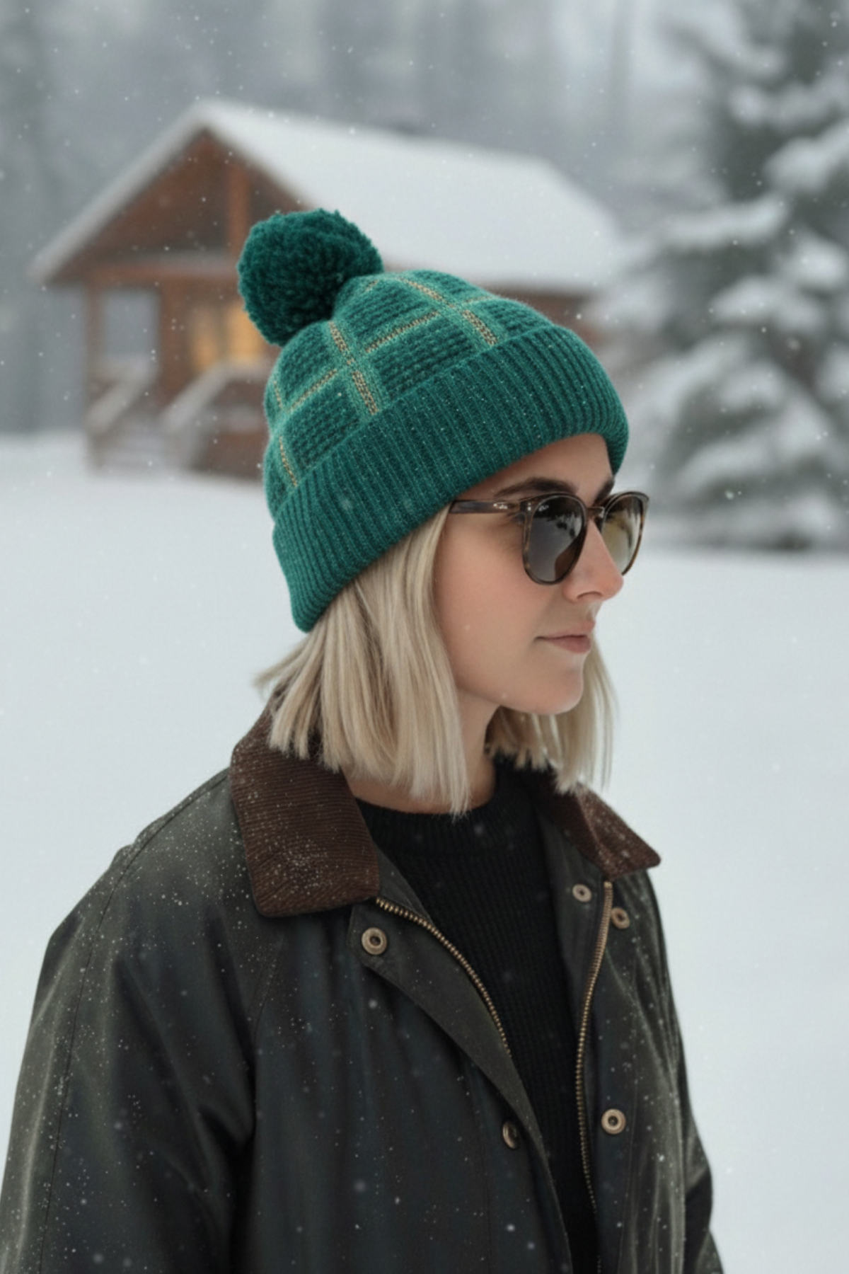 Efflaki Tasarım İçi Kürklü Ponpon Detaylı Bere