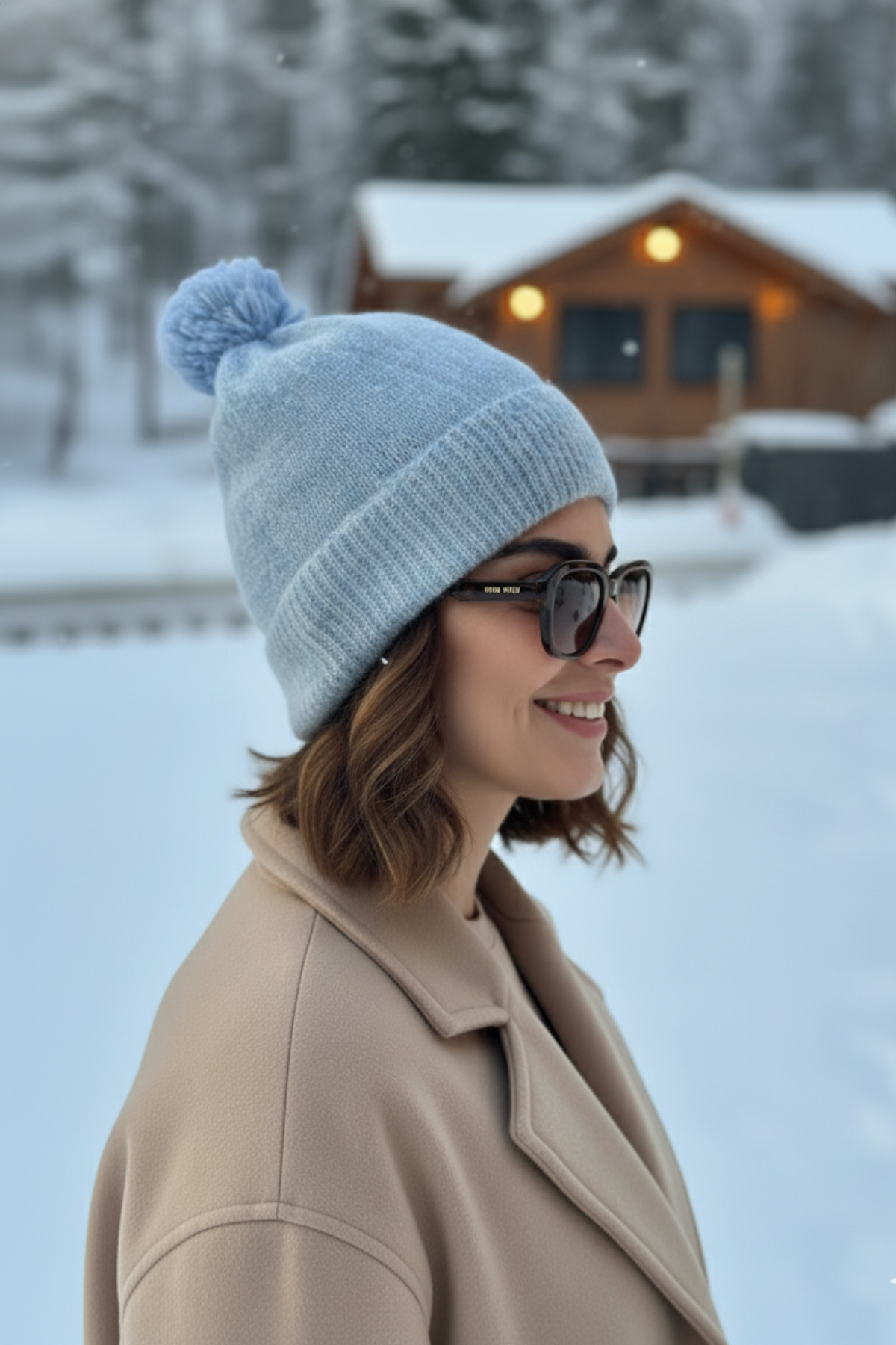 Benny Tasarım Soft Dokulu  İçi Kürklü Premium Ponponlu Bere