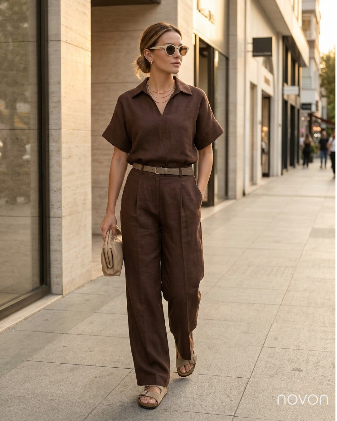 Thurley Pure Mist Natural Kumaş Palazzo Pantolon