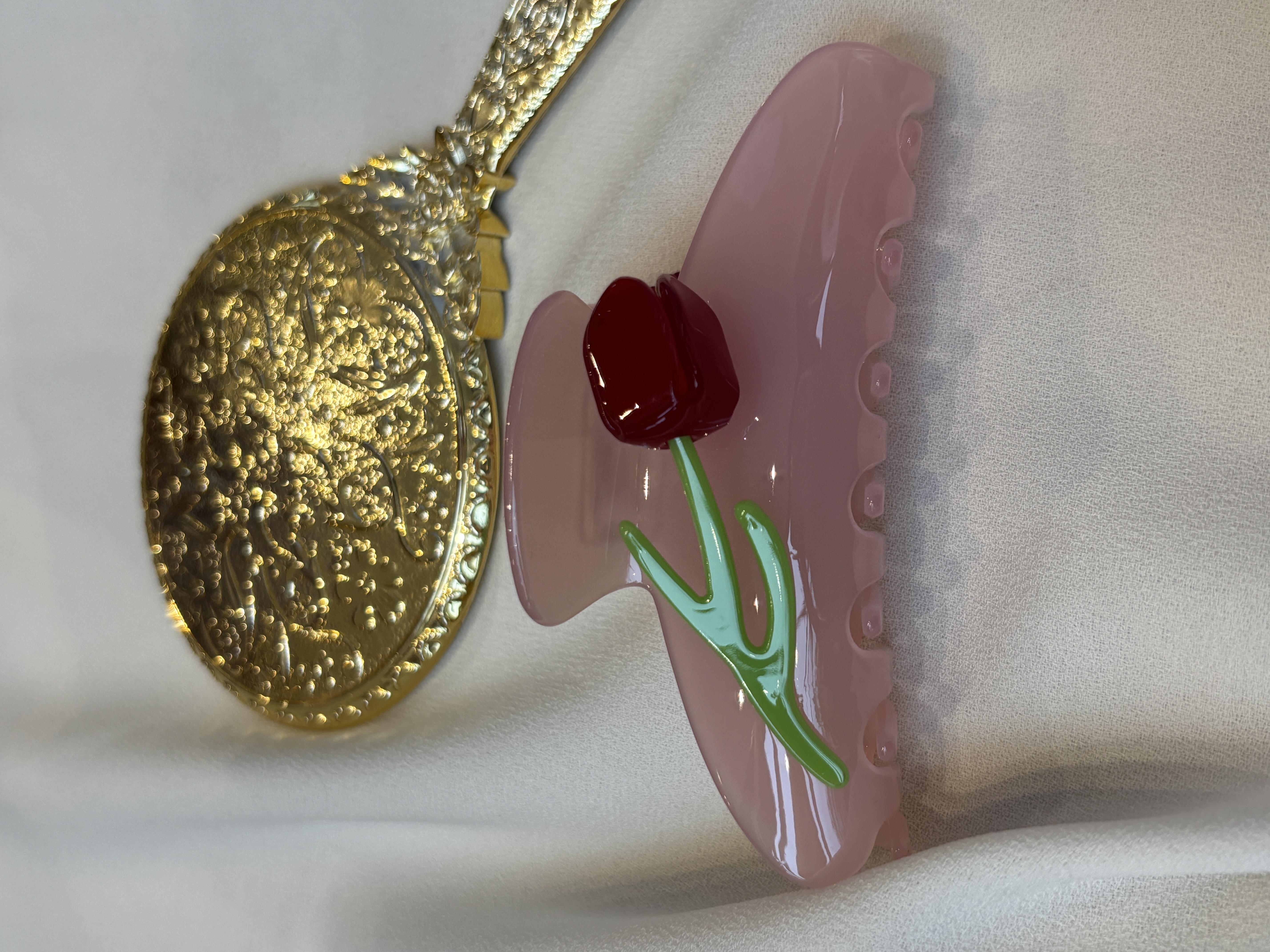 Red Rose Tasarım Lüks Kemik Mandal Toka