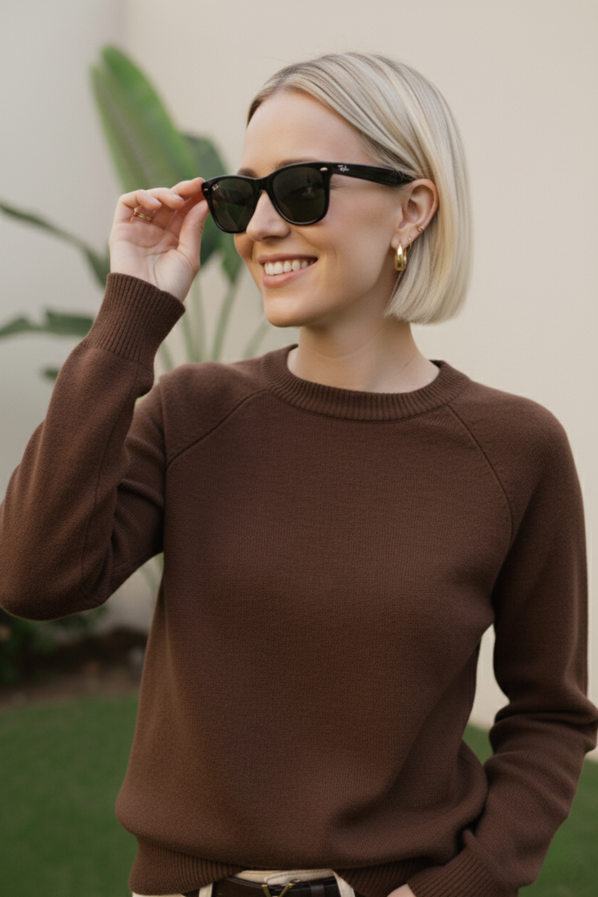 Bisiklet Yaka Basic Kısa Bel Detaylı Triko Kazak