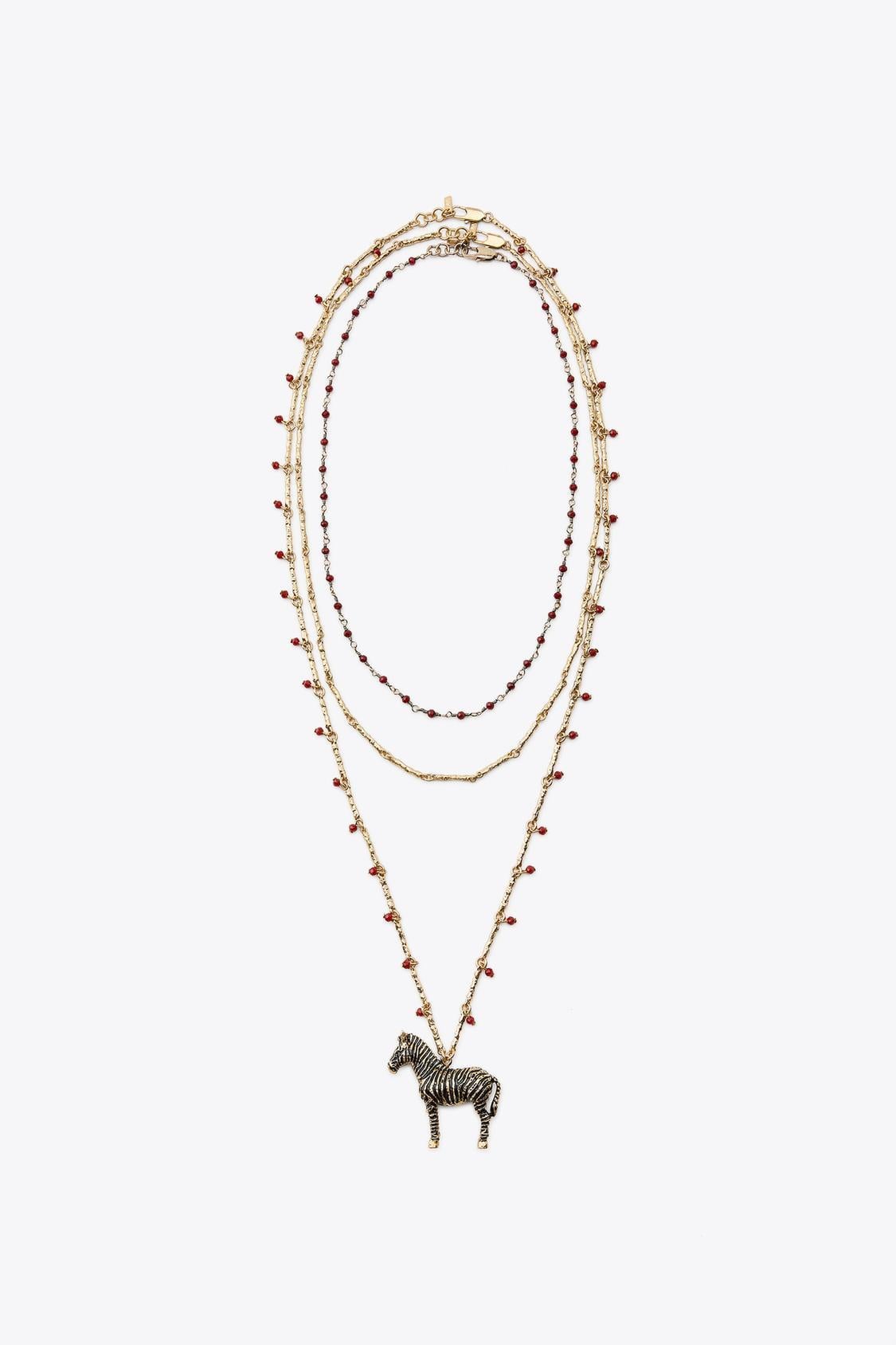 ZRA Model Red Zebra Design 3llü Kombin Kolye