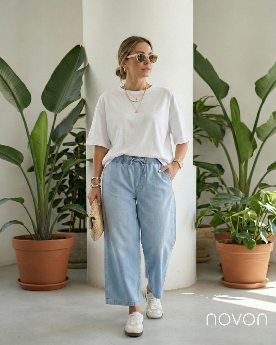 Street One Yüksek Bel Wide Leg Kısa Paça Kot Pantolon