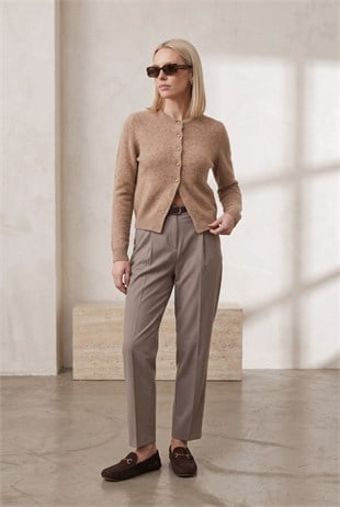 Premium Gold Düğme Detaylı Soft Touch Hırka/Bluz