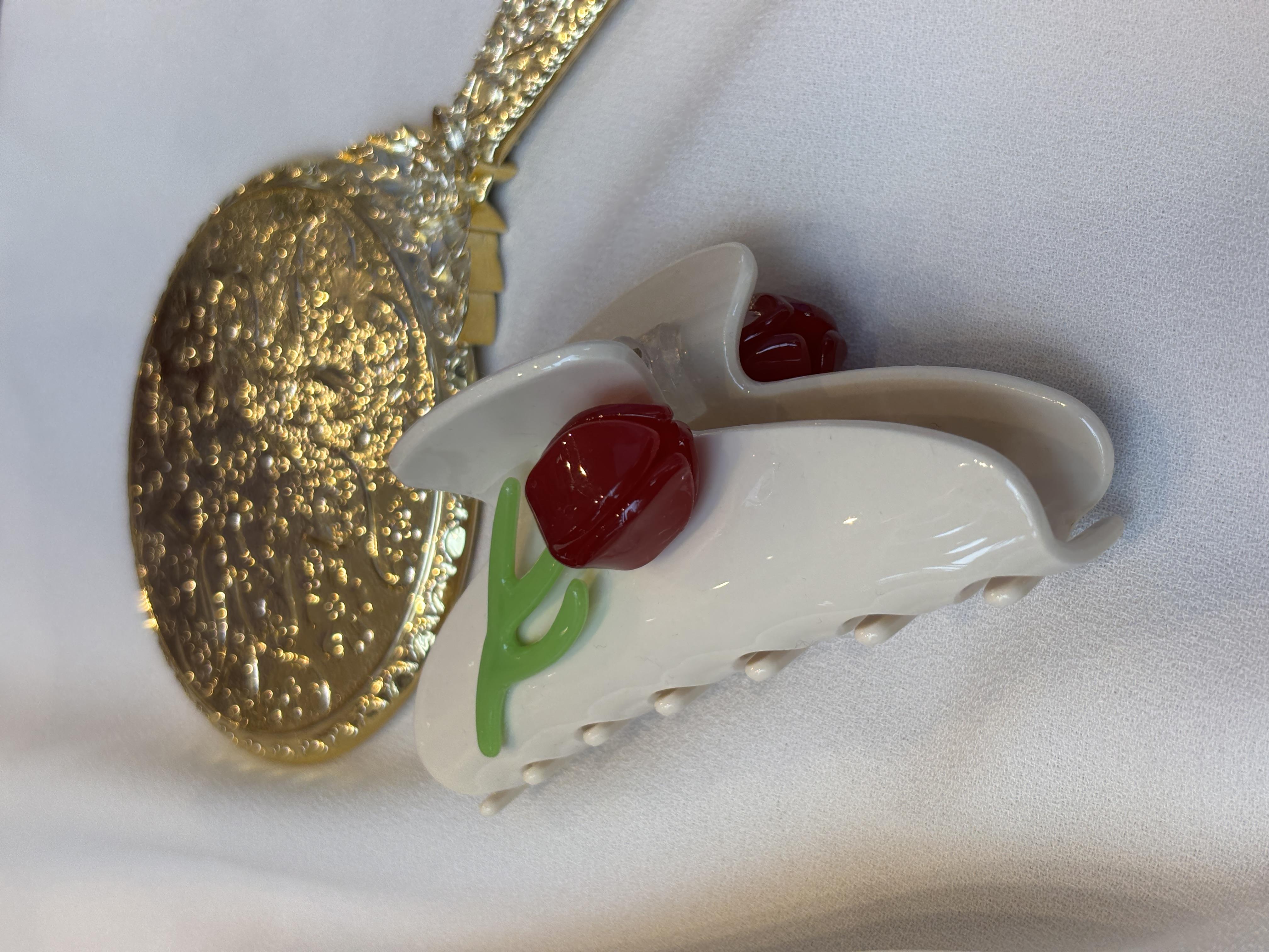 Red Rose Tasarım Lüks Kemik Mandal Toka