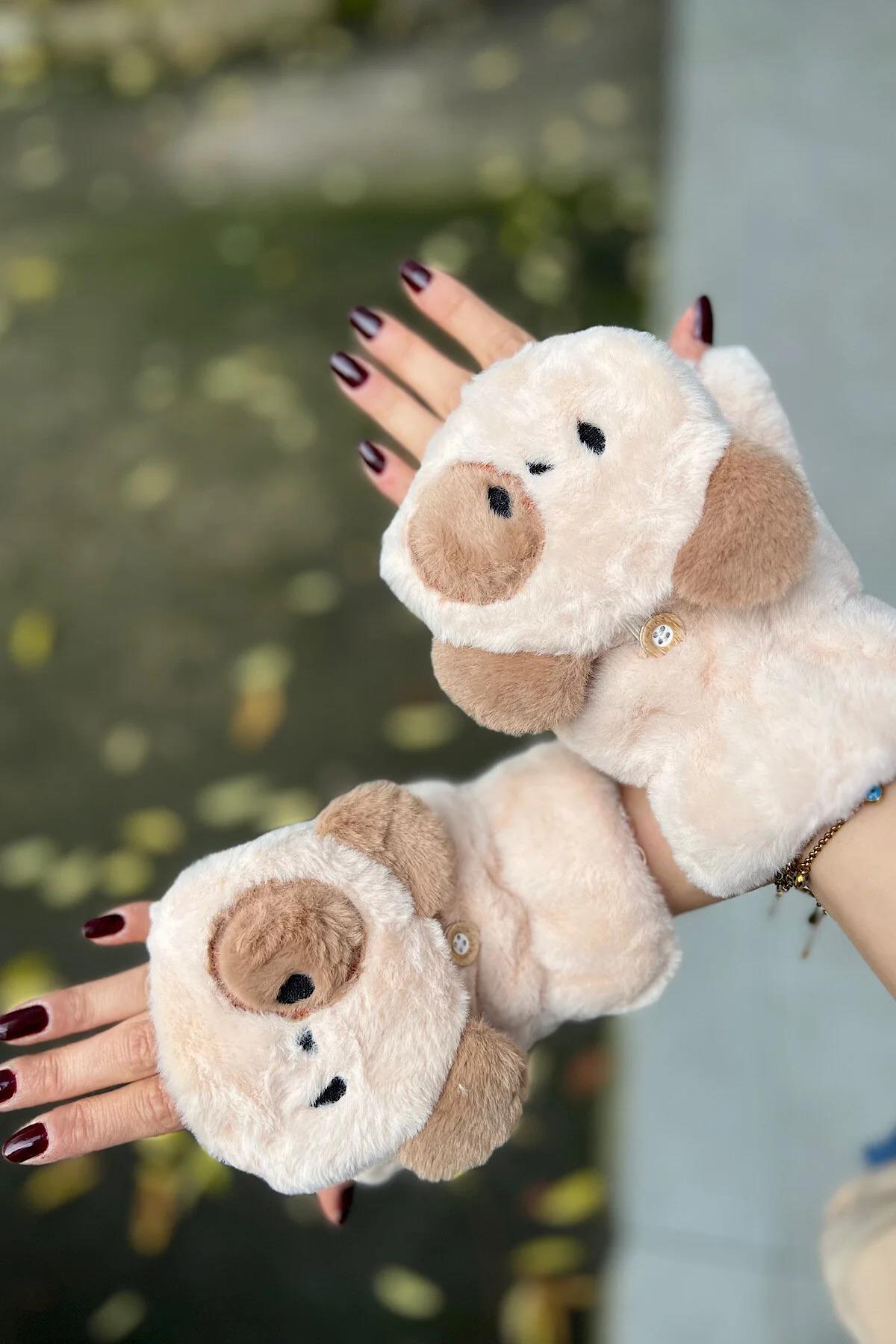 Ratatuy İçi Polar Düğme Detaylı Polar Eldiven