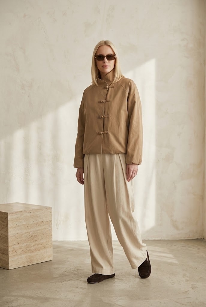 Geisha Tie-Up Bomber Oversize Ceket