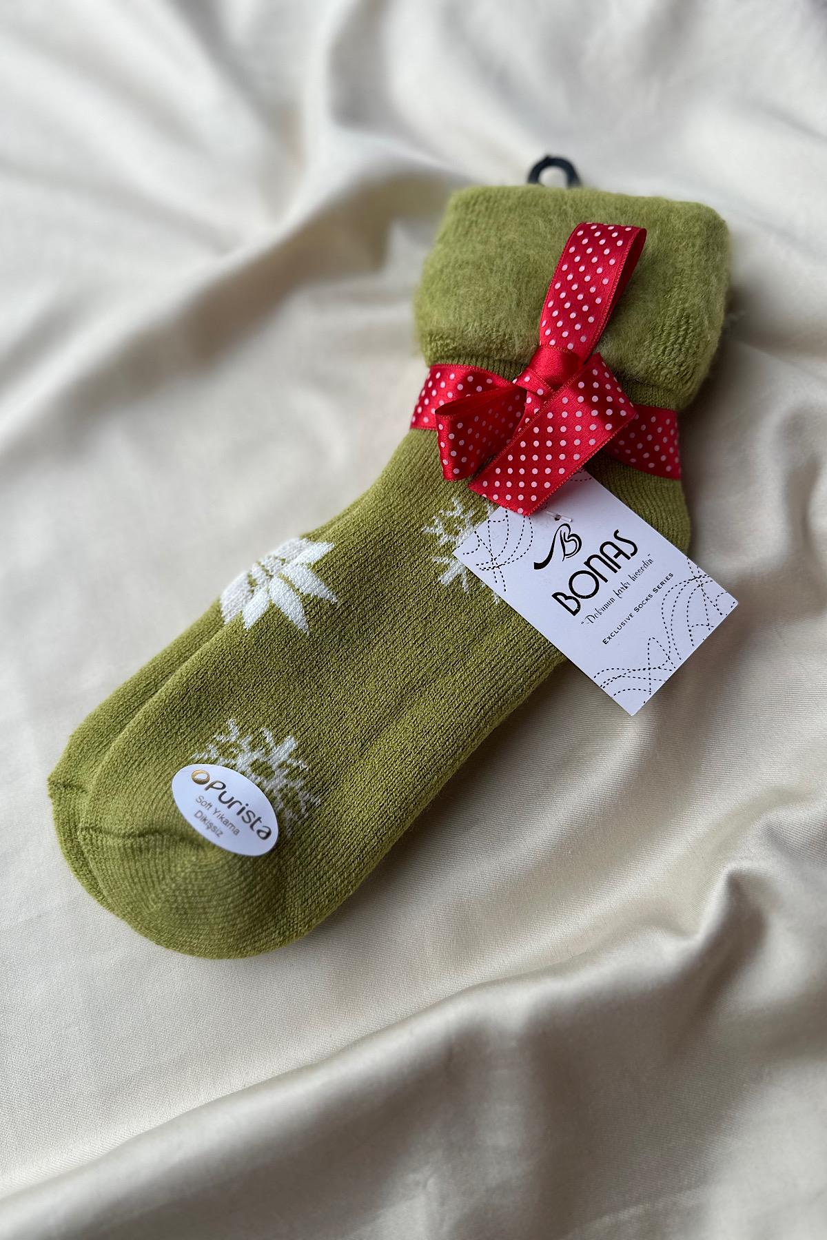 Kar Tanesi Detaylı İçi Polarlı Premium Çorap