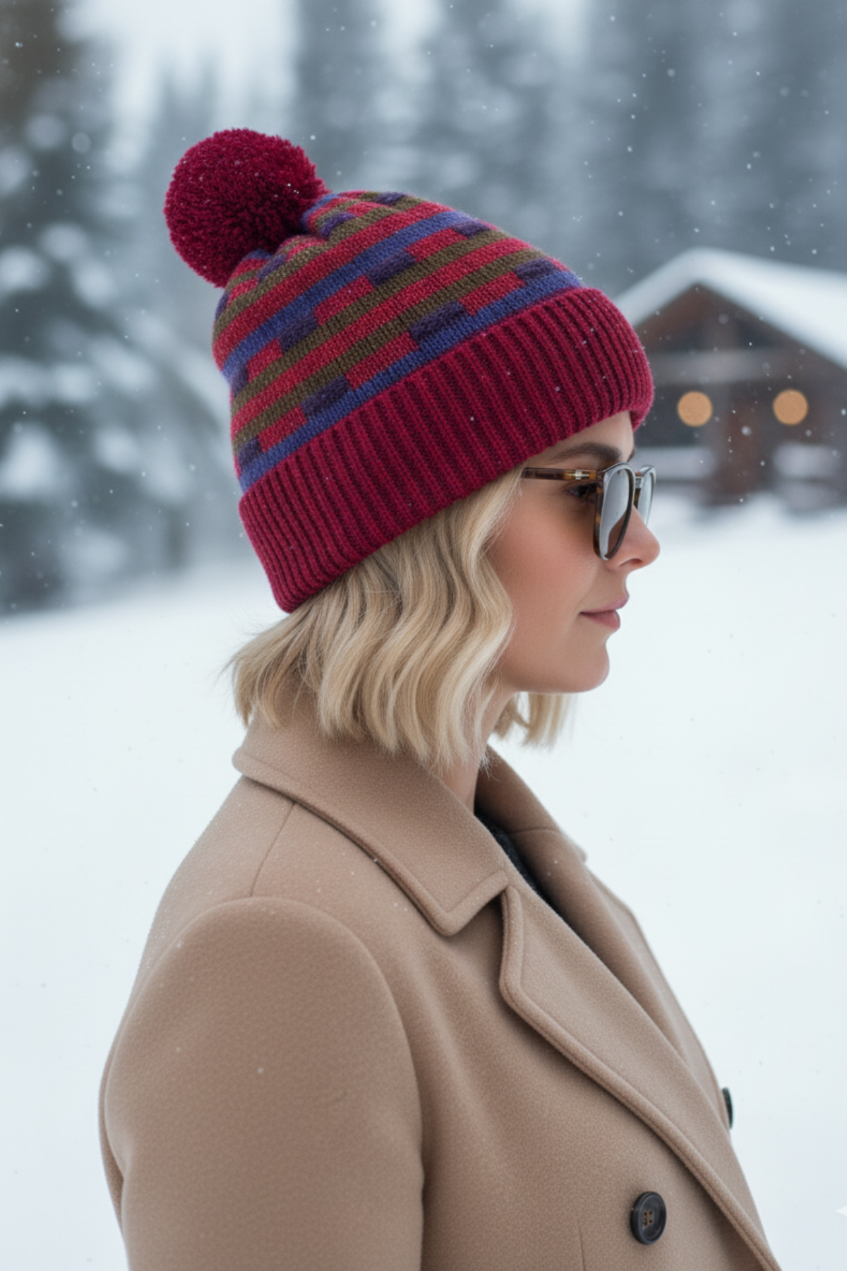 Belız Tasarım İçi Yünlü Ponpon Detaylı Bere