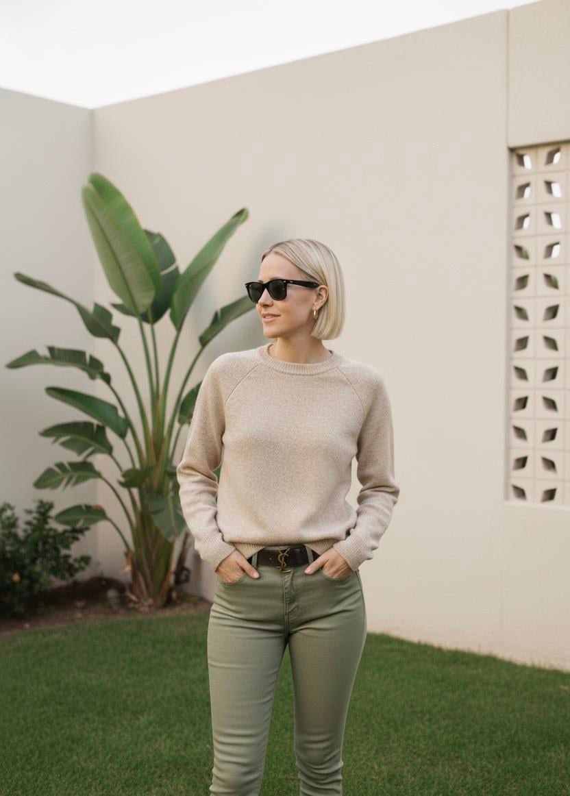 Bisiklet Yaka Basic Kısa Bel Detaylı Triko Kazak