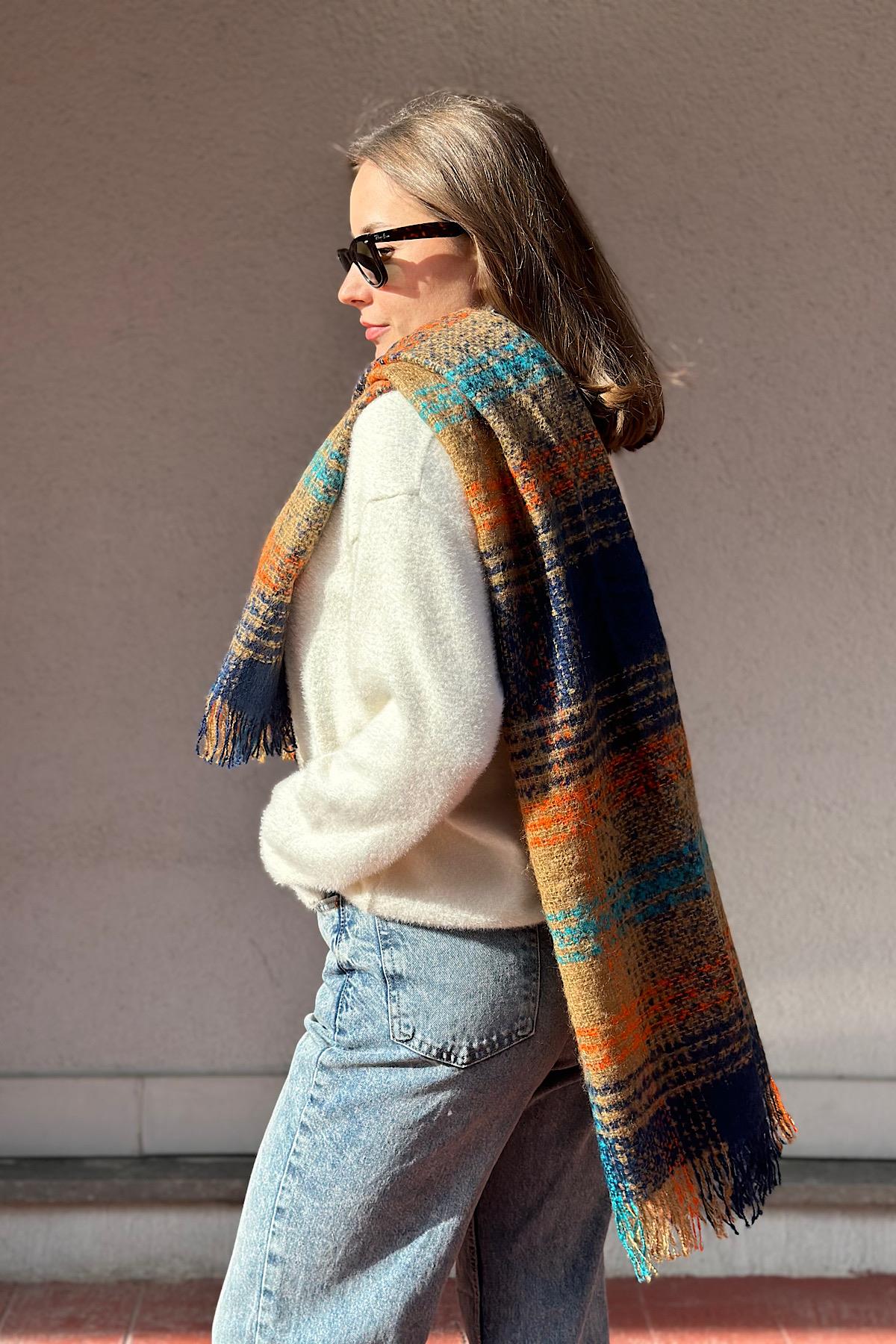 Tocco Bouclé 100%Buklet Premium Geniş Atkı (180 x 75 cm.)