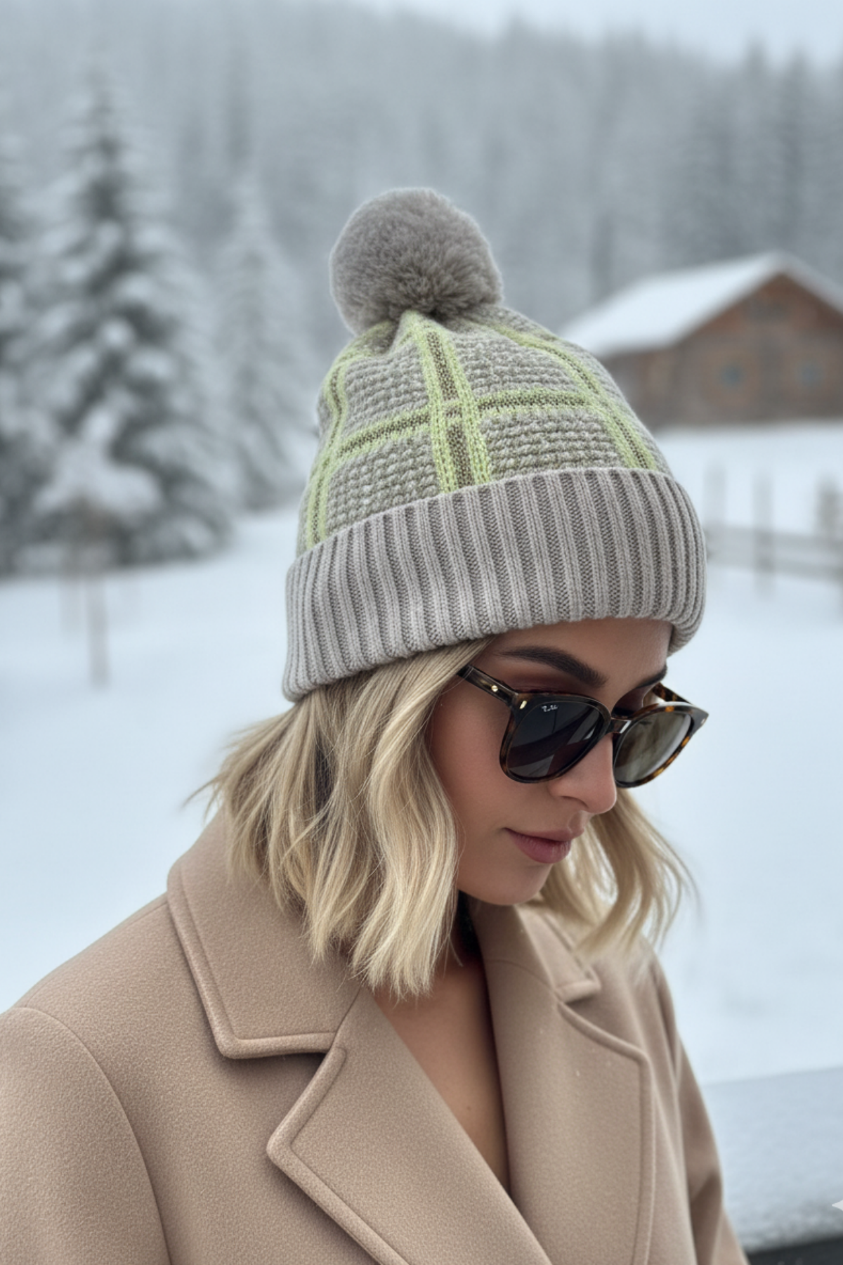 Efflaki Tasarım İçi Kürklü Ponpon Detaylı Bere