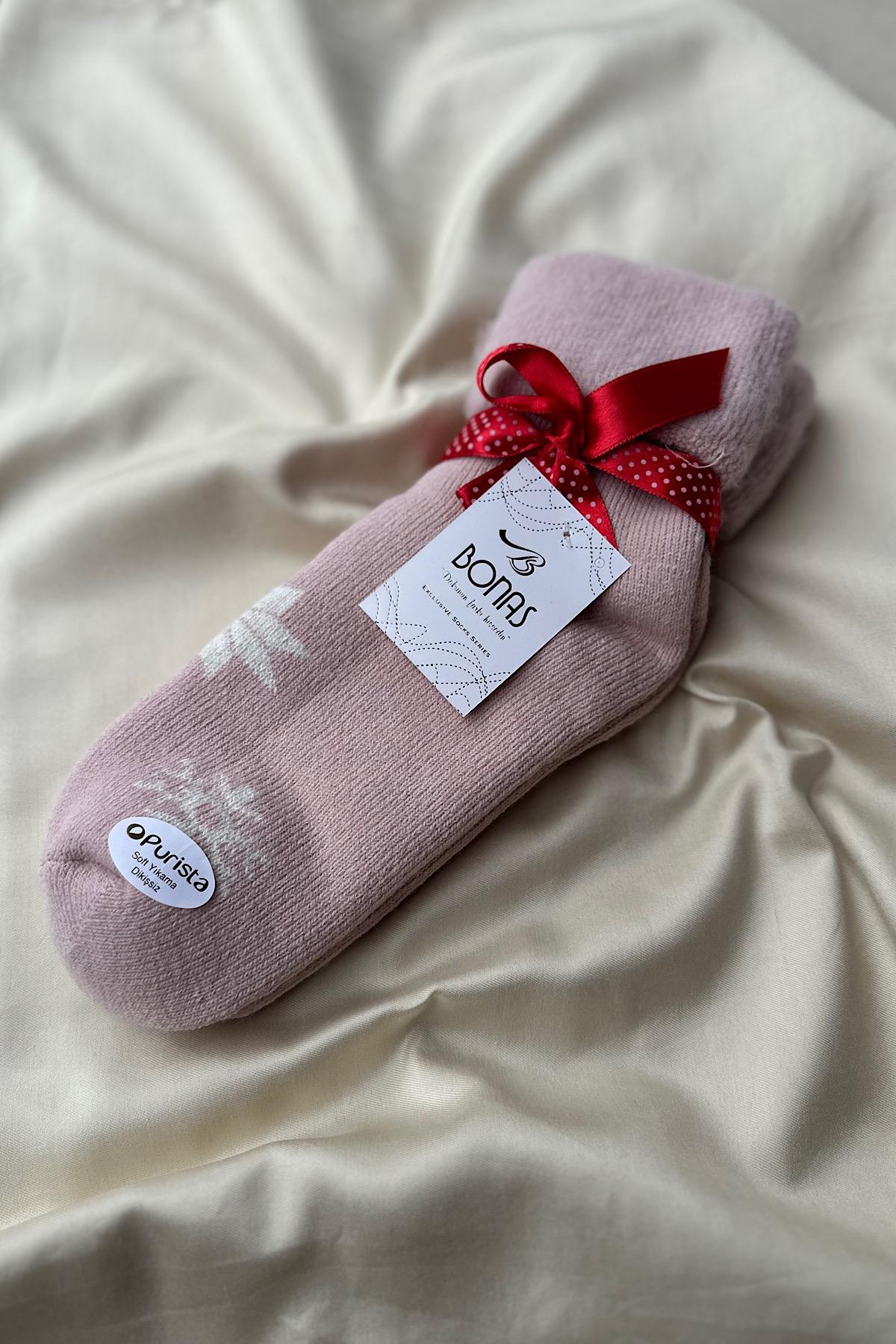 Kar Tanesi Detaylı İçi Polarlı Premium Çorap